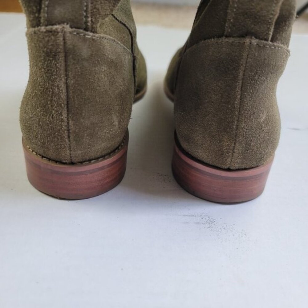 Jack Rogers Scalloped Edge Carly Boot-Olive Suede - Picture 7 of 13